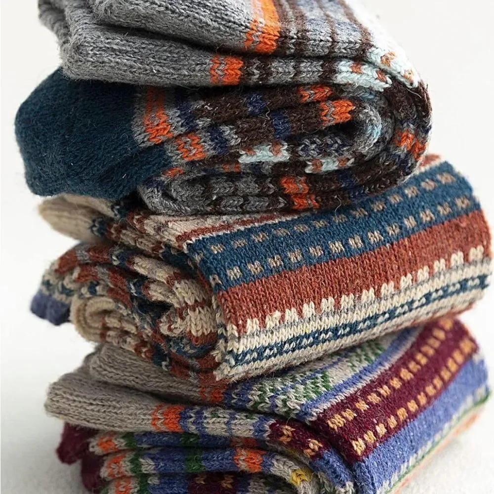 Nordic style wool winter socks